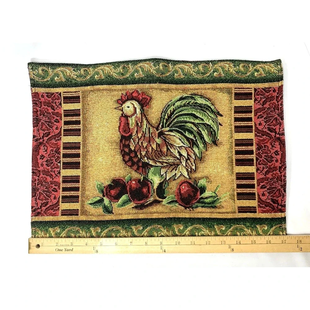 Tapestry Placemats X2 Country‎ Farm Pumpkin Rooster Truck Dog Sunflowers